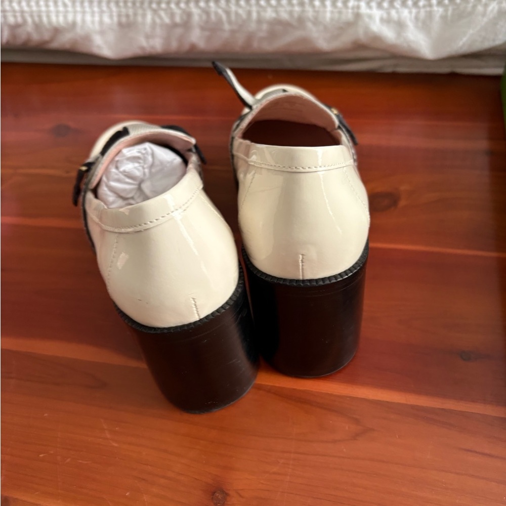 Kate Spade Cream and Black Bow Loafers - Picture 5 of 6